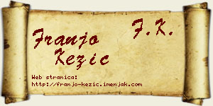 Franjo Kezić vizit kartica